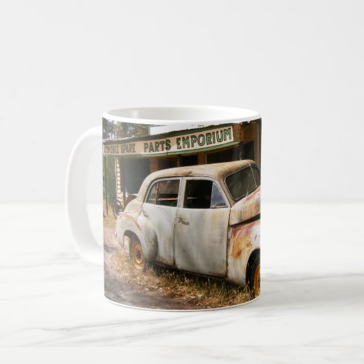 Vintage-auto's en -garage, koffie-Mok Koffiemok (Voorkant links)
