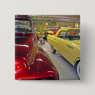Vintage auto's in Tallahassee Automobile Museum Vierkante Button 5,1 Cm