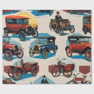 Vintage auto's inpakpapier