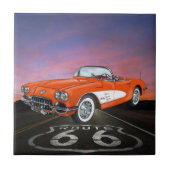 Vintage auto's - Route 66 - SRF Tegeltje (Voorkant)