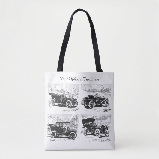 Vintage-auto's Tote Bag (Voorkant)