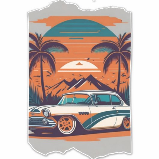 Vintage-Autoträume Sticker (Voorkant)