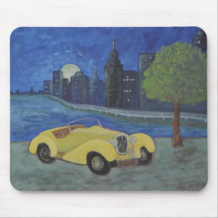 Vintage autoverf in de stad muismat