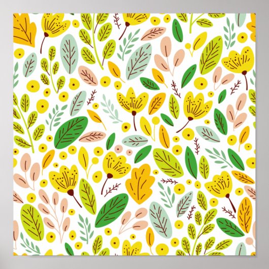 Vintage Autumn Botanical Forest Poster (Voorkant)