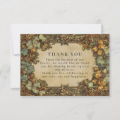 Vintage Autumn Botanical Wedding Bedankkaart (Voorkant)