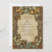 Vintage Autumn Botanical Wedding Kaart (Voorkant)