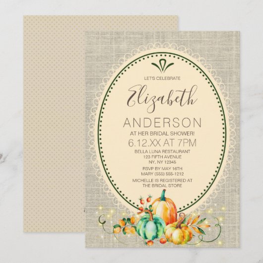 Vintage Autumn Bouquet Herfst VRIJGEZELLENFEEST Kaart (Voorkant / Achterkant)