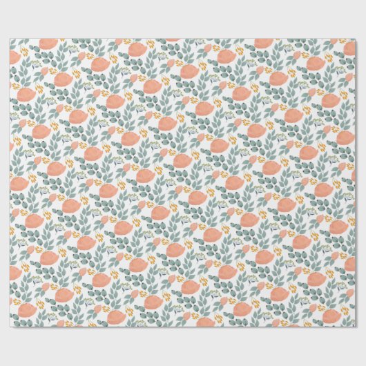 Vintage Autumn Flowers Cadeaupapier (Vlak)