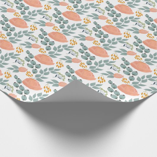 Vintage Autumn Flowers Cadeaupapier (Hoek)