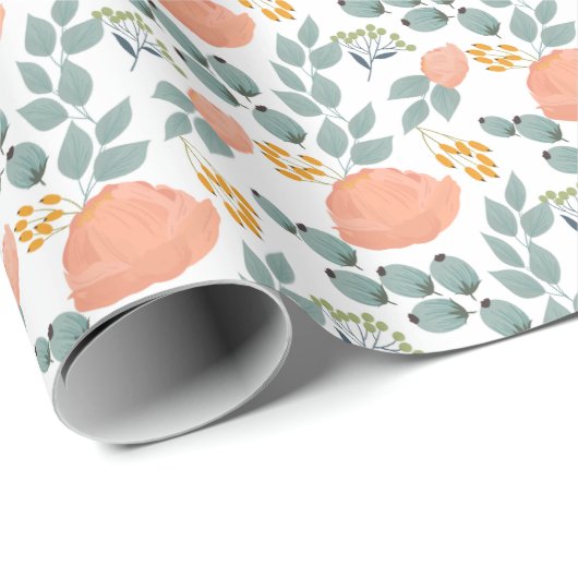 Vintage Autumn Flowers Cadeaupapier (Rol Hoek)