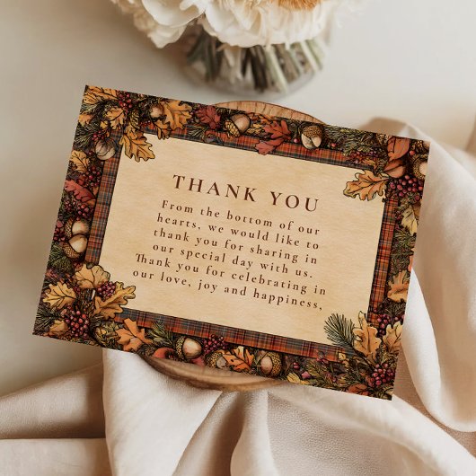 Vintage Autumn Woodland Romance Bedankkaart