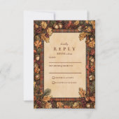 Vintage Autumn Woodland Romance RSVP Kaartje (Voorkant)