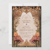 Vintage Autumn Woodland Wedding Kaart (Voorkant)