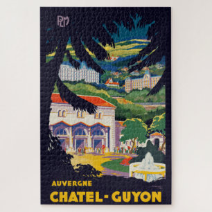 Vintage Auvergne Chatel-Guyon France Travel Poster Legpuzzel
