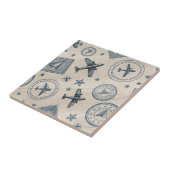 Vintage Aviation Passport Stamp Pattern (1) Tegeltje (Zijkant)
