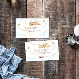 Vintage Aviator Airplane Diaper Raffle Baby Shower Informatiekaartje
