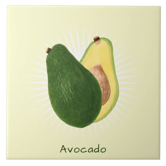 Vintage Avocado Fruit Botanical Art keramische teg Tegeltje (Voorkant)