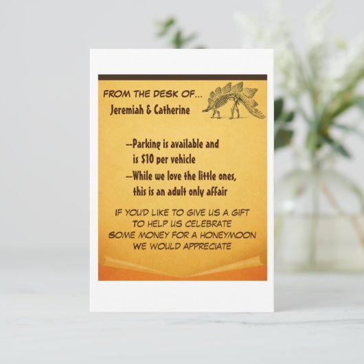 Vintage Avondlijke Trouwinformatiekaart v2 Kaart (Staand voorkant)