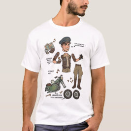 Vintage Avonturier Papieren Poppen Set Kit T-shirt