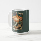 Vintage Avontuur Wacht op Retro Berg Koffiemok (Voorkant links)