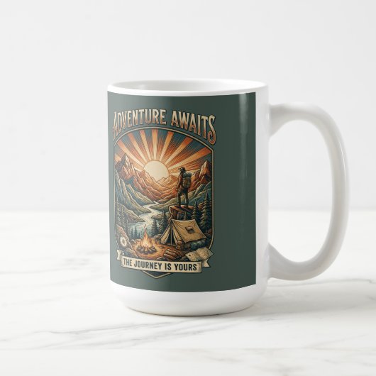 Vintage Avontuur Wacht op Retro Berg Koffiemok (Rechts)