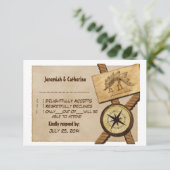 Vintage Avontuurlijke Trouwreactiekaart v6 Kaart (Staand voorkant)