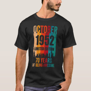 Vintage Awesome 70ste verjaardag Retro oktober 195 T-shirt