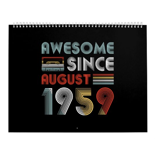 Vintage Awesome Since August 1959 63th Birthday Kalender (Hoes)