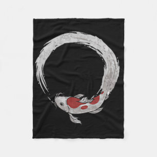 Vintage Aziatische Japanse Koi Karper Vissen Nieuw Fleece Deken