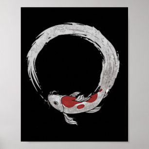 Vintage Aziatische Japanse Koi Karper Vissen Nieuw Poster