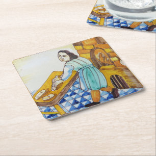 Vintage Azulejo Ceramic Decorative Tegel Kartonnen Onderzetters