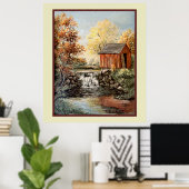 Vintage, B. Mitchell Shed by Herfsten Poster (Thuiskantoor)