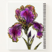 Vintage Baardiris Botanisch Dagboek Notitieboek (Achterkant)