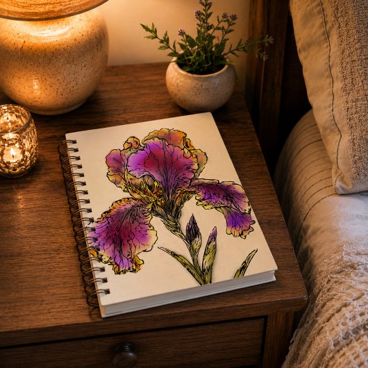 Vintage Baardiris Botanisch Dagboek Notitieboek