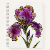 Vintage Baardiris Botanisch Notitieboek (Voorkant)