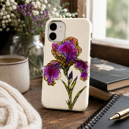 Vintage Baardiris Botanische Hoes voor Telefoon iPhone 16 Plus Hoesje