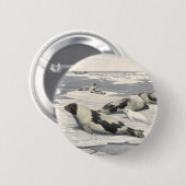Vintage baardrobben in arctische sneeuw door Louis Ronde Button 5,7 Cm (Voorkant /achterkant)