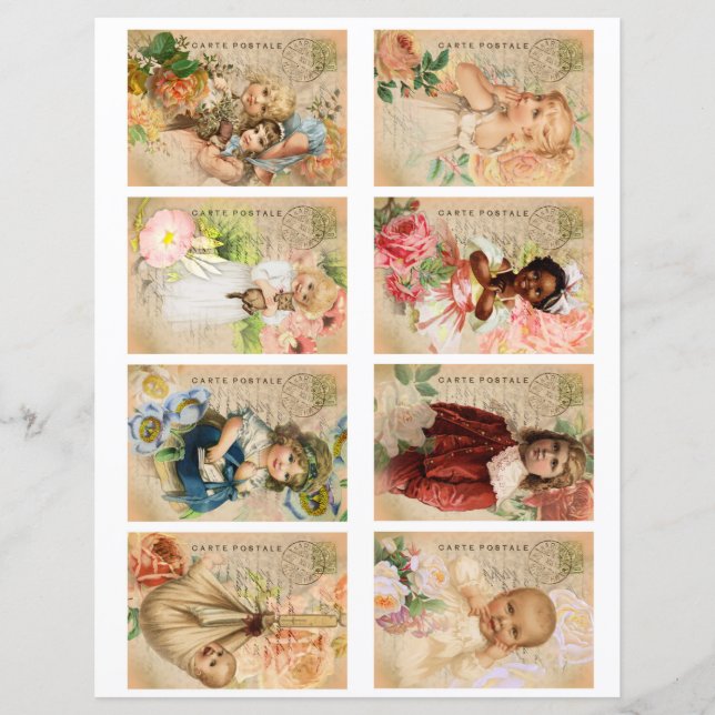 Vintage Baby ATC-Kaarten (Voorkant)