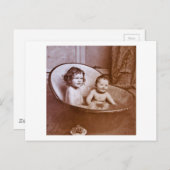 Vintage Baby Bath Time Briefkaart (Voorkant / Achterkant)