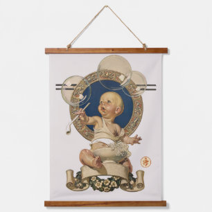 Vintage Baby Bubbles van J.C. Leyendecker Nursery Hangend Wandkleed