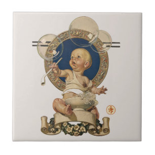 Vintage Baby Bubbles van J.C. Leyendecker Nursery Tegeltje