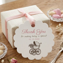 Vintage Baby Carriage Aqeeqah Dankjewel Scalloped
