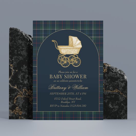 Vintage Baby Carriage Classic Baby Shower Kaart