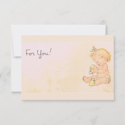 Vintage Baby Girl Baby shower Kaart (Voorkant)