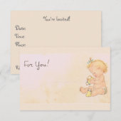 Vintage Baby Girl Baby shower Kaart (Voorkant / Achterkant)