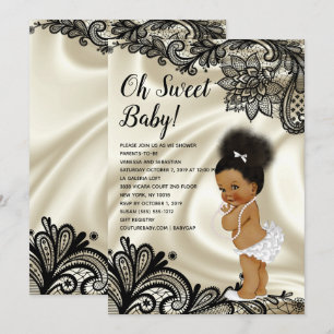 Vintage Baby Girl Baby shower Kaart