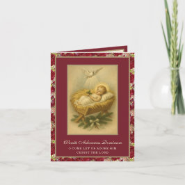 Vintage Baby Jesus Religious Christmas Photo  Feestdagen Kaart