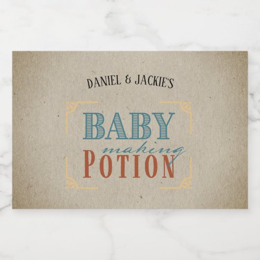 Vintage Baby Making Potion Likeurfles Etiket (Enkel label)