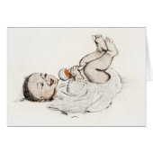 Vintage - Baby met Rattle, (Voorkant Horizontaal)