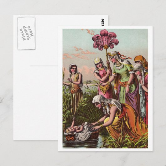 Vintage Baby Moses Briefkaart (Voorkant / Achterkant)
